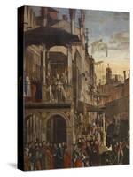 Miracle of the Relic of the True Cross at the Rialto Bridge or the Healing of the Possessed Man-Vittore Carpaccio-Stretched Canvas