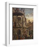 Miracle of the Relic of the True Cross at the Rialto Bridge or the Healing of the Possessed Man-Vittore Carpaccio-Framed Giclee Print