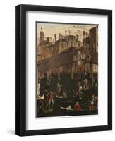 Miracle of the Relic of the True Cross at the Rialto Bridge or the Healing of the Possessed Man-Vittore Carpaccio-Framed Giclee Print