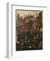 Miracle of the Relic of the True Cross at the Rialto Bridge or the Healing of the Possessed Man-Vittore Carpaccio-Framed Giclee Print