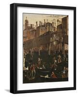Miracle of the Relic of the True Cross at the Rialto Bridge or the Healing of the Possessed Man-Vittore Carpaccio-Framed Giclee Print