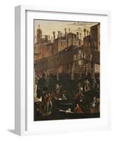 Miracle of the Relic of the True Cross at the Rialto Bridge or the Healing of the Possessed Man-Vittore Carpaccio-Framed Giclee Print