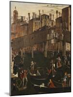 Miracle of the Relic of the True Cross at the Rialto Bridge or the Healing of the Possessed Man-Vittore Carpaccio-Mounted Giclee Print