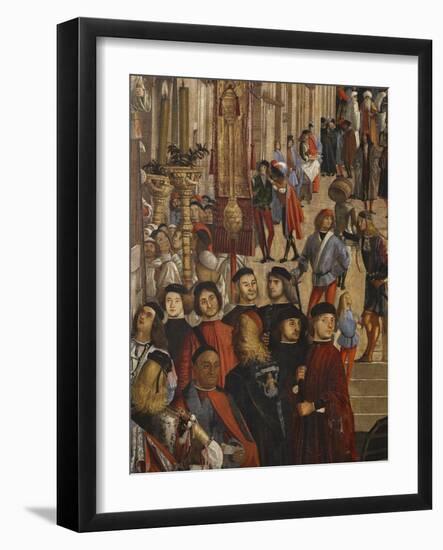 Miracle of the Relic of the True Cross at the Rialto Bridge or the Healing of the Possessed Man-Vittore Carpaccio-Framed Giclee Print