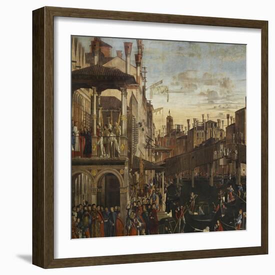 Miracle of the Relic of the True Cross at the Rialto Bridge or the Healing of the Possessed Man-Vittore Carpaccio-Framed Giclee Print