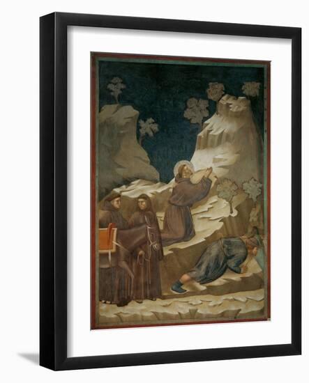 Miracle of the Spring-Giotto di Bondone-Framed Art Print