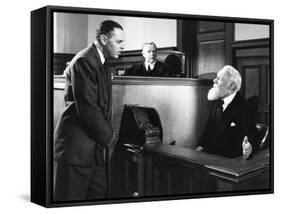 Miracle on 34th Street, from Left, Jerome Cowan, Gene Lockhart, Edmund Gwenn, 1947-null-Framed Stretched Canvas