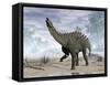 Miragaia Dinosaur Rearing Up-Stocktrek Images-Framed Stretched Canvas