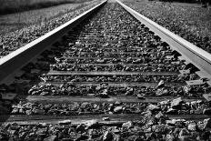 Black And White Train Tracks-Mirage3-Photographic Print