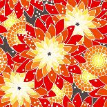 Seamless Flower Pattern in Orange Tones-Mirage3-Art Print