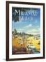 Miramar Beach, Montecito California-Kerne Erickson-Framed Art Print