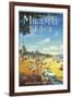 Miramar Beach, Montecito California-Kerne Erickson-Framed Art Print