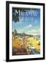 Miramar Beach, Montecito California-Kerne Erickson-Framed Art Print