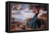 Miranda and the Tempest-John William Waterhouse-Framed Stretched Canvas