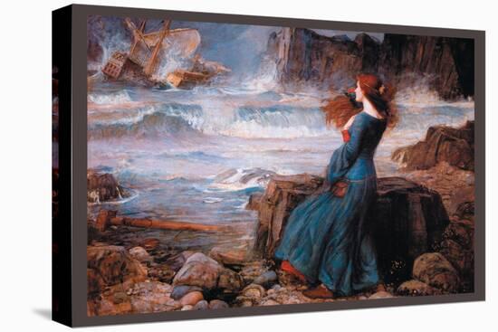 Miranda and the Tempest-John William Waterhouse-Stretched Canvas