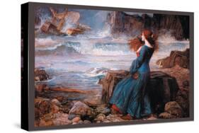 Miranda and the Tempest-John William Waterhouse-Stretched Canvas