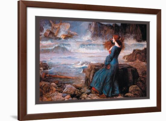 Miranda and the Tempest-John William Waterhouse-Framed Art Print