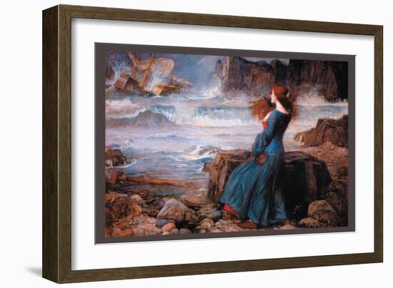 Miranda and the Tempest-John William Waterhouse-Framed Art Print
