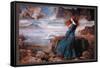 Miranda and the Tempest-John William Waterhouse-Framed Stretched Canvas