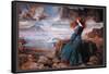 Miranda and the Tempest-John William Waterhouse-Framed Stretched Canvas