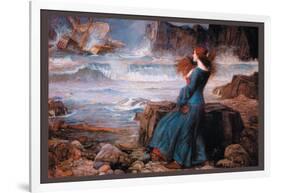 Miranda and the Tempest-John William Waterhouse-Framed Art Print