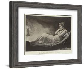 Miranda in a Boat Propelled by Caliban-George Romney-Framed Giclee Print