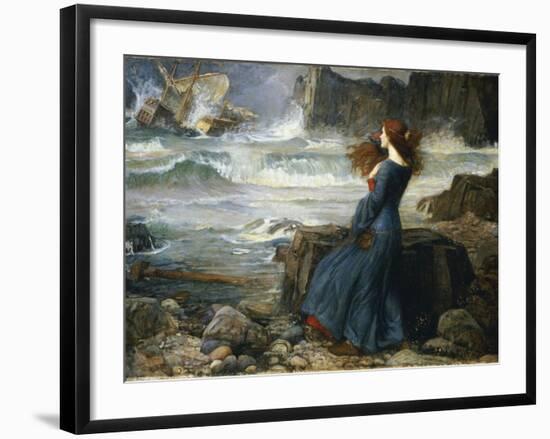 Miranda - the Tempest, 1916-John William Waterhouse-Framed Giclee Print