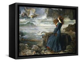 Miranda, the Tempest, 1916-John William Waterhouse-Framed Stretched Canvas