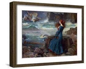 Miranda - the Tempest (Shakespeare) - Peinture De John William Waterhouse, (1849-1917), 1916 - Oil-John William Waterhouse-Framed Giclee Print