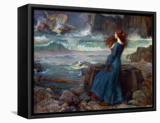 Miranda - the Tempest (Shakespeare) - Peinture De John William Waterhouse, (1849-1917), 1916 - Oil-John William Waterhouse-Framed Stretched Canvas