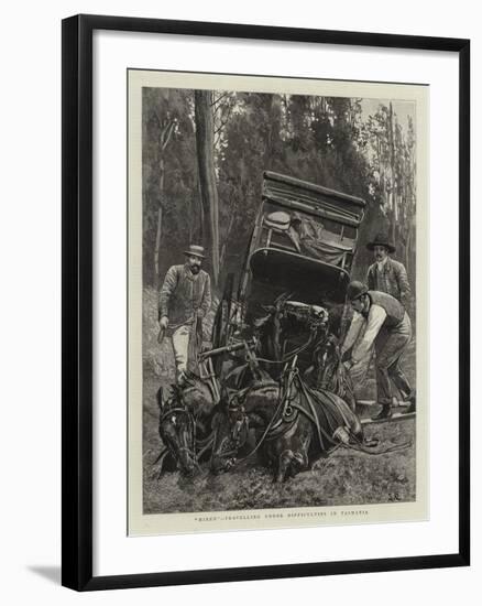Mired, Travelling under Difficulties in Tasmania-null-Framed Giclee Print
