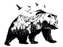 Double Exposure - Bear-Mirifada-Art Print