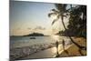 Mirissa Beach, Couple Taking a Romantic Walk under a Palm Tree at Sunset, South Coast-Matthew Williams-Ellis-Mounted Photographic Print