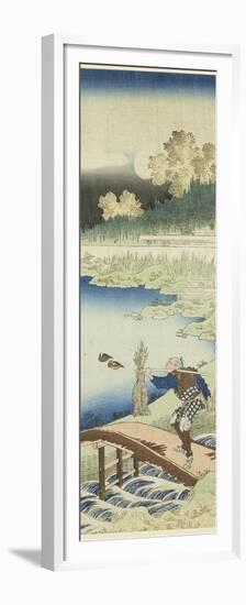 Miroir des vers chinois et japonais : Tokusa gari (paysan portant des joncs)-Katsushika Hokusai-Framed Premium Giclee Print