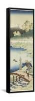 Miroir des vers chinois et japonais : Tokusa gari (paysan portant des joncs)-Katsushika Hokusai-Framed Stretched Canvas