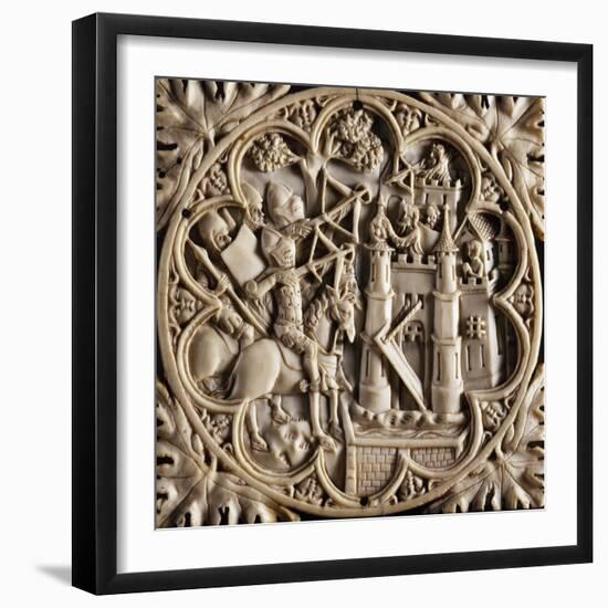 Mirror Box Valve Depicting Tournament, Ca 1380-null-Framed Giclee Print