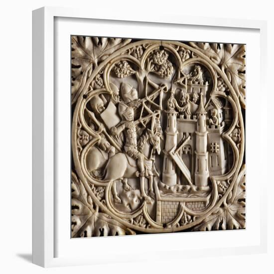 Mirror Box Valve Depicting Tournament, Ca 1380-null-Framed Giclee Print