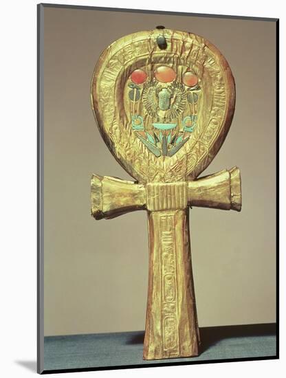 Mirror Case in the Form of an Ankh, from the Tomb of Tutankhamun (circa 1370-52 BC) New Kingdom-null-Mounted Giclee Print