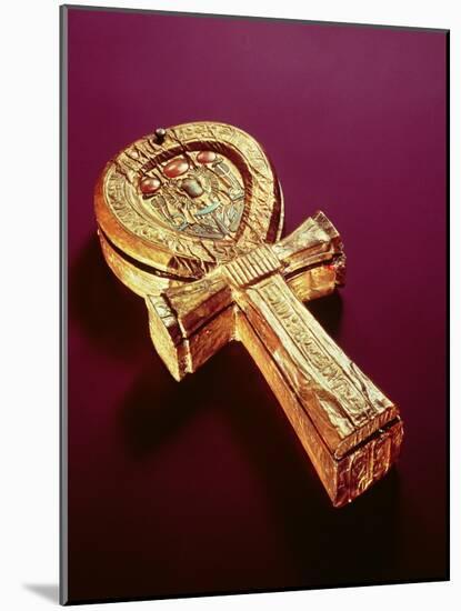 Mirror Case in the Form of an Ankh, from the Tomb of Tutankhamun-Egyptian 18th Dynasty-Mounted Giclee Print