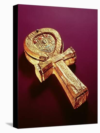 Mirror Case in the Form of an Ankh, from the Tomb of Tutankhamun-Egyptian 18th Dynasty-Stretched Canvas