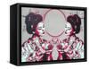 Mirror Geisha-Abstract Graffiti-Framed Stretched Canvas