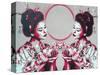 Mirror Geisha-Abstract Graffiti-Stretched Canvas