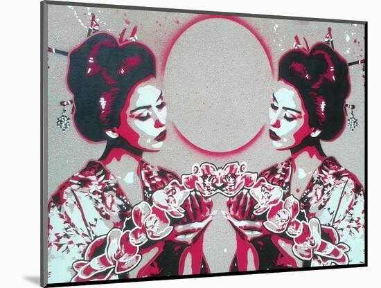 Mirror Geisha-Abstract Graffiti-Mounted Giclee Print