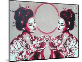 Mirror Geisha-Abstract Graffiti-Mounted Giclee Print