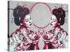 Mirror Geisha-Abstract Graffiti-Stretched Canvas