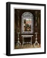 Mirror, Gueridons, and Table Overlaid with Silver Plaques, 1910-Edwin Foley-Framed Giclee Print