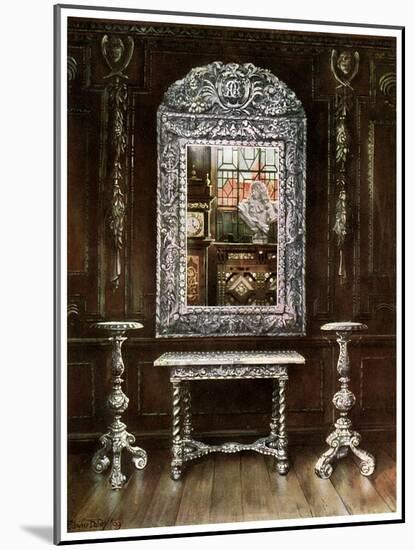 Mirror, Gueridons, and Table Overlaid with Silver Plaques, 1910-Edwin Foley-Mounted Giclee Print