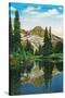 Mirror Lake and Mt. Rainier - Rainier National Park-Lantern Press-Stretched Canvas