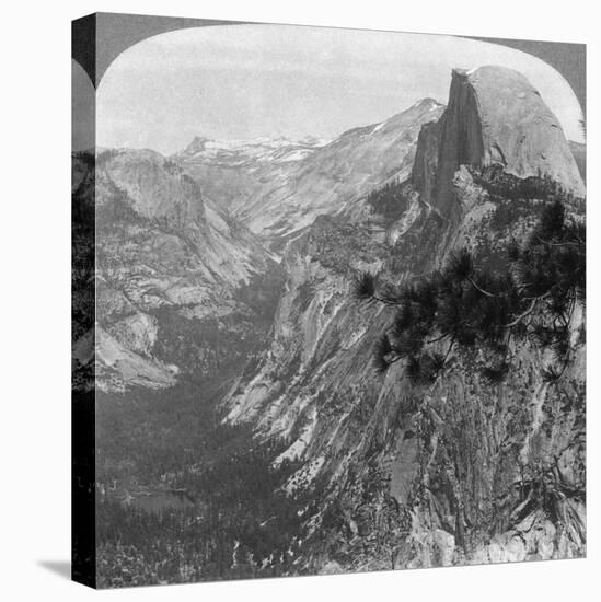 Mirror Lake, Half Dome and Clouds Rest, Yosemite Valley, California, USA, 1902-Underwood & Underwood-Stretched Canvas