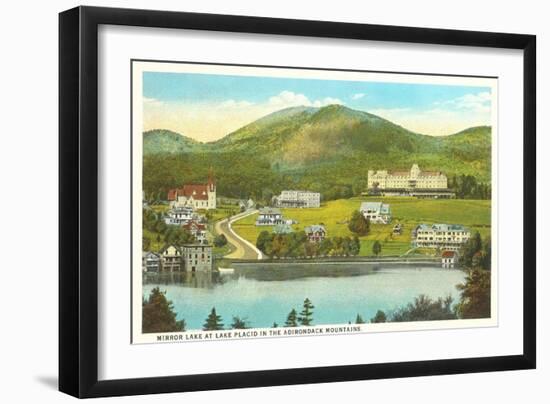 Mirror Lake, Lake Placid, New York-null-Framed Art Print